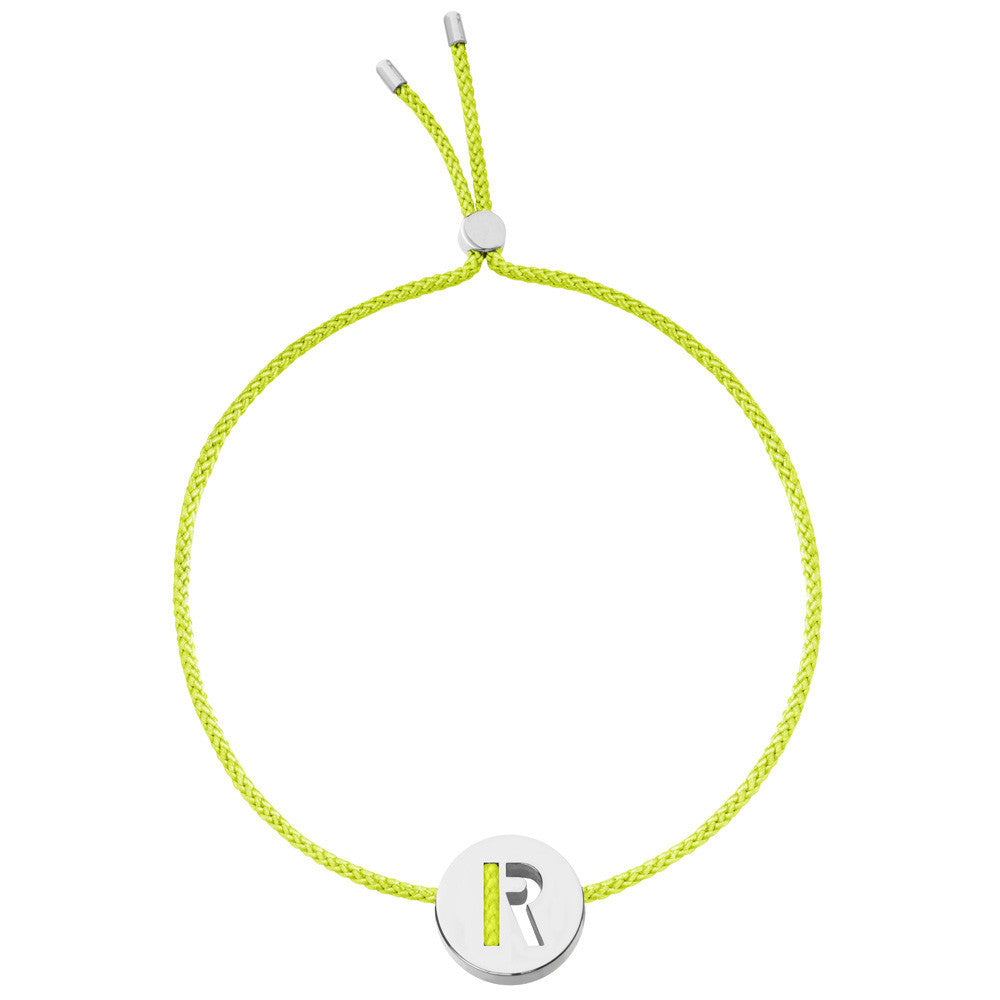 Ruifier ABC's R Cord Bracelet Lime Green Sterling Silver