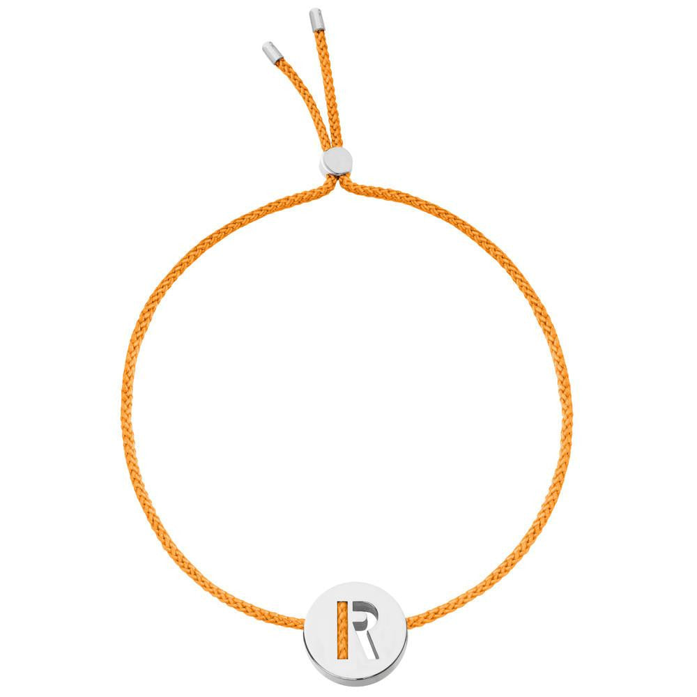 Ruifier ABC's R Cord Bracelet Orange Sterling Silver