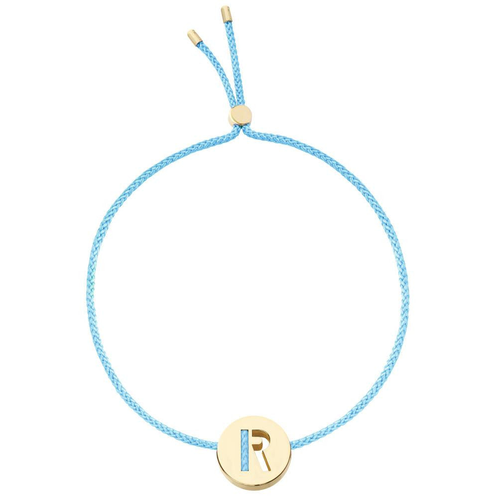 Ruifier ABC's R Cord Bracelet Turquoise Yellow Gold