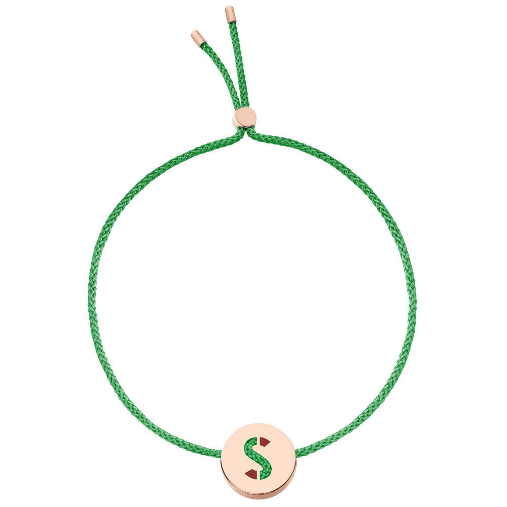 Ruifier ABC's S Cord Bracelet Green Rose Gold
