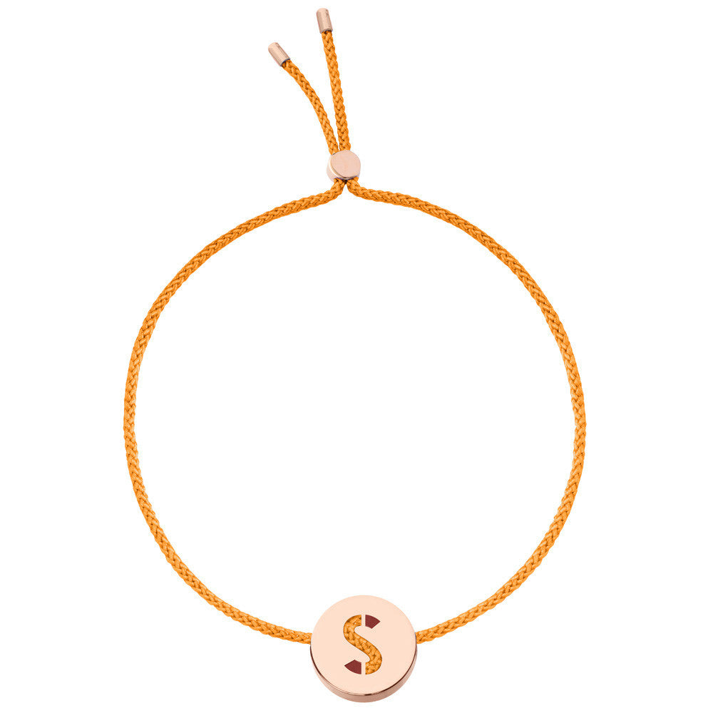 Ruifier ABC's S Cord Bracelet Orange Rose Gold