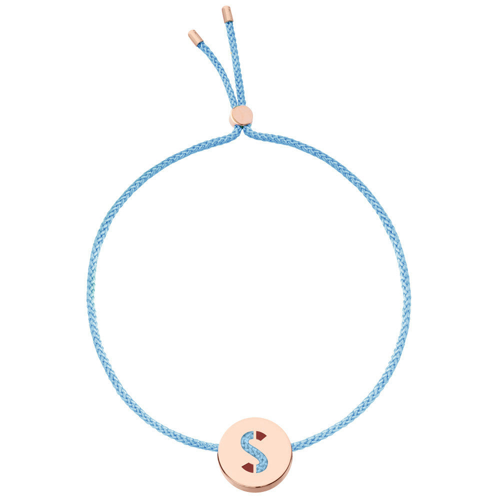 Ruifier ABC's S Cord Bracelet Sky Blue Rose Gold