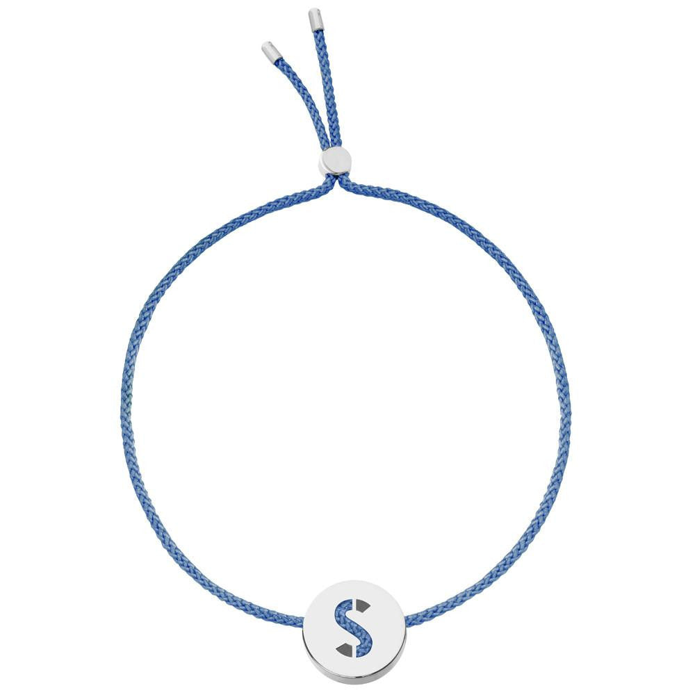 Ruifier ABC's S Cord Bracelet Dusky Blue Sterling Silver