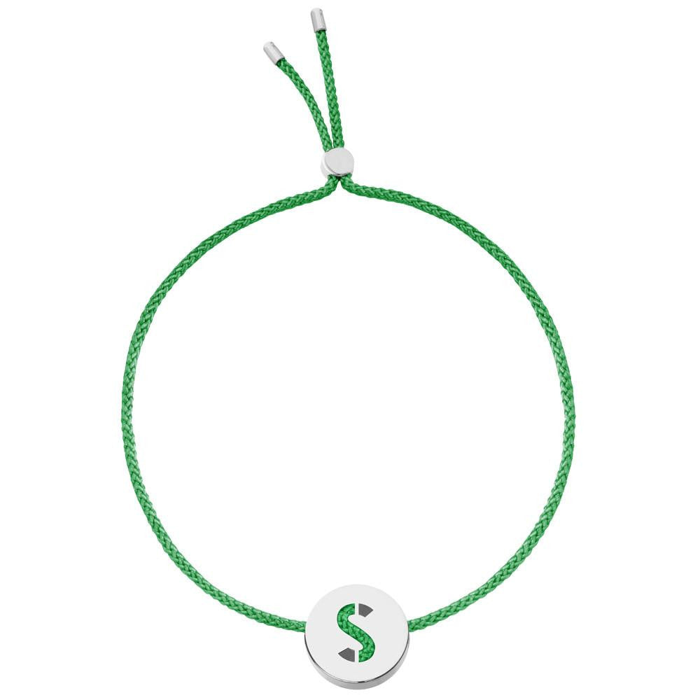 Ruifier ABC's S Cord Bracelet Green Sterling Silver