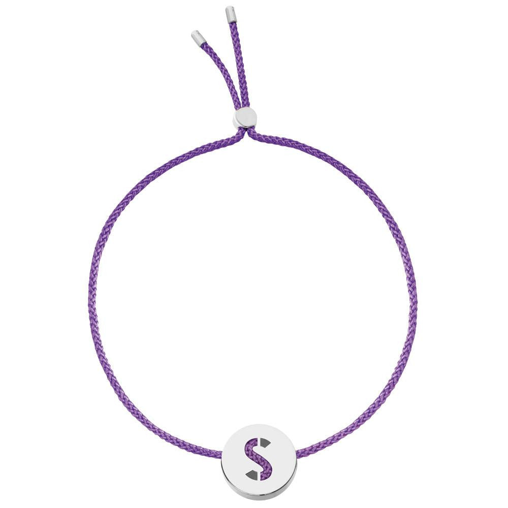 Ruifier ABC's S Cord Bracelet Purple Sterling Silver