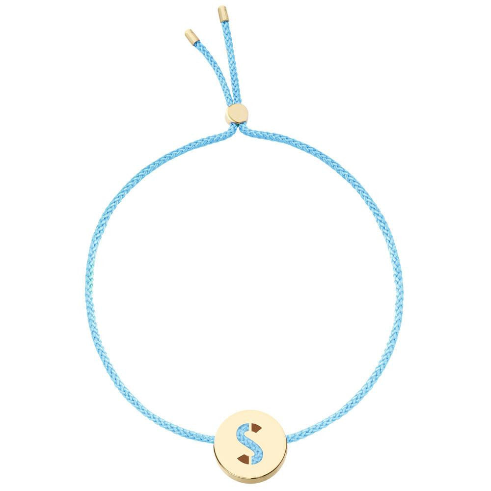 Ruifier ABC's S Cord Bracelet Turquoise Yellow Gold