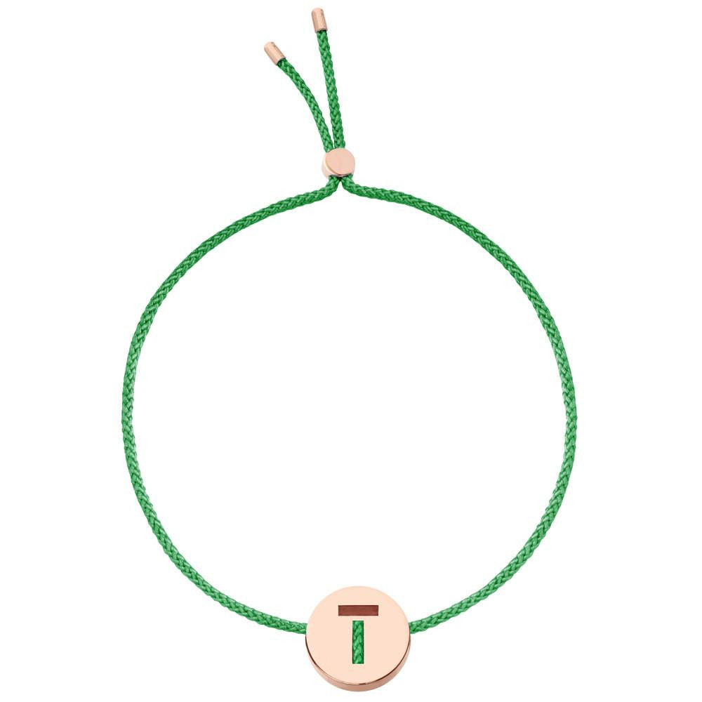 Ruifier ABC's T Cord Bracelet Green Rose Gold