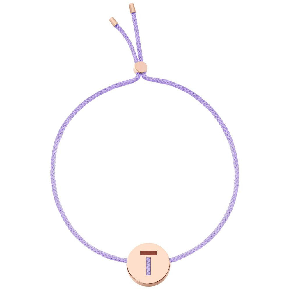 Ruifier ABC's T Cord Bracelet Lilac Rose Gold