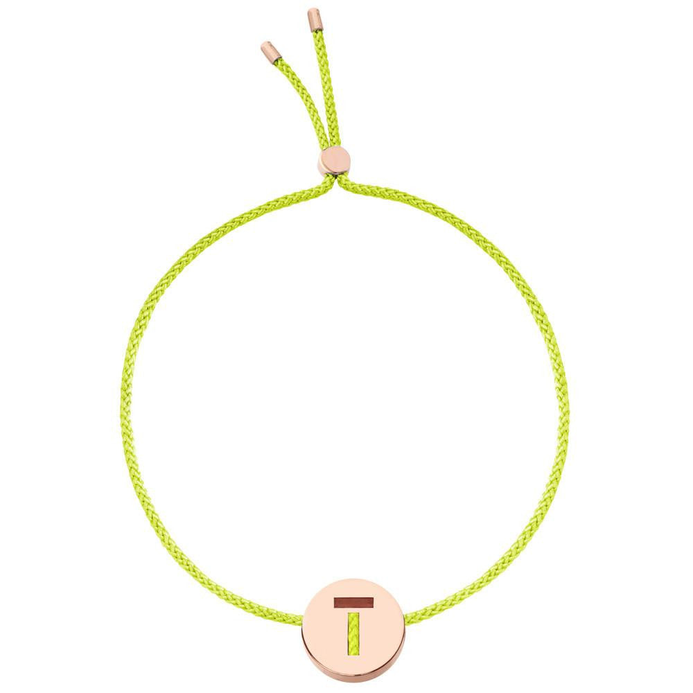 Ruifier ABC's T Cord Bracelet Lime Green Rose Gold