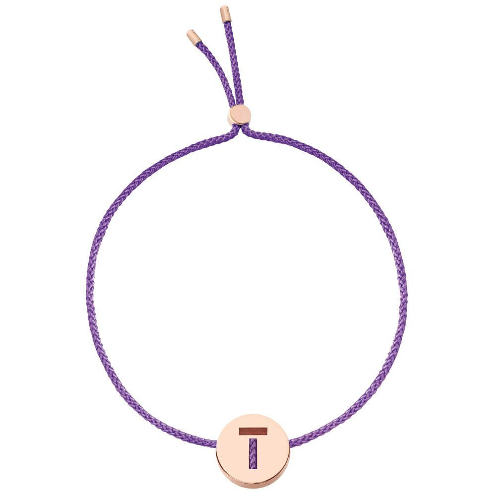 Ruifier ABC's T Cord Bracelet Purple Rose Gold