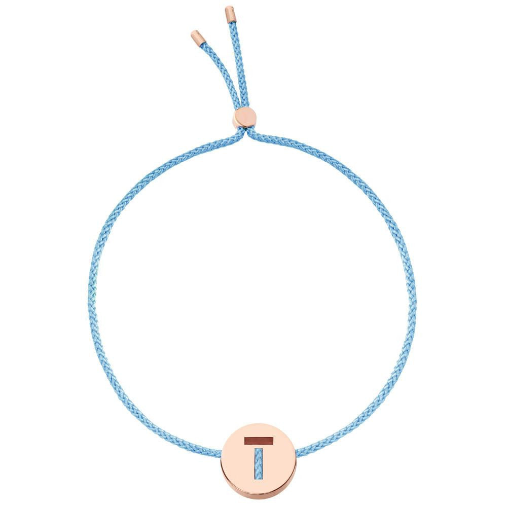 Ruifier ABC's T Cord Bracelet Sky Blue Rose Gold