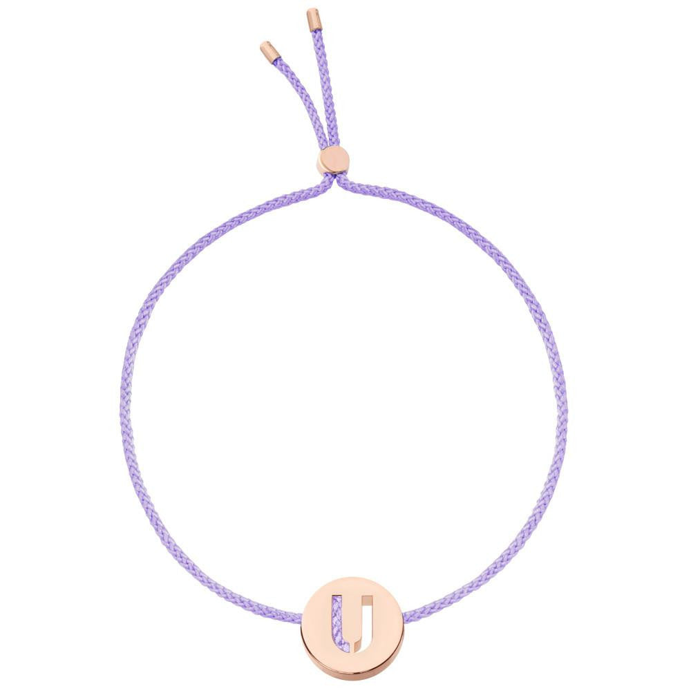 Ruifier ABC's U Cord Bracelet Lilac Rose Gold
