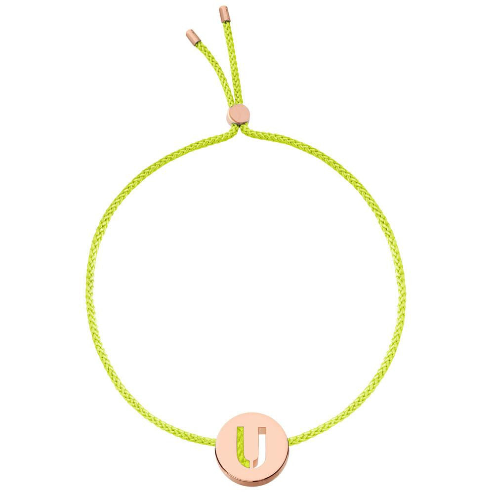 Ruifier ABC's U Cord Bracelet Lime Green Rose Gold