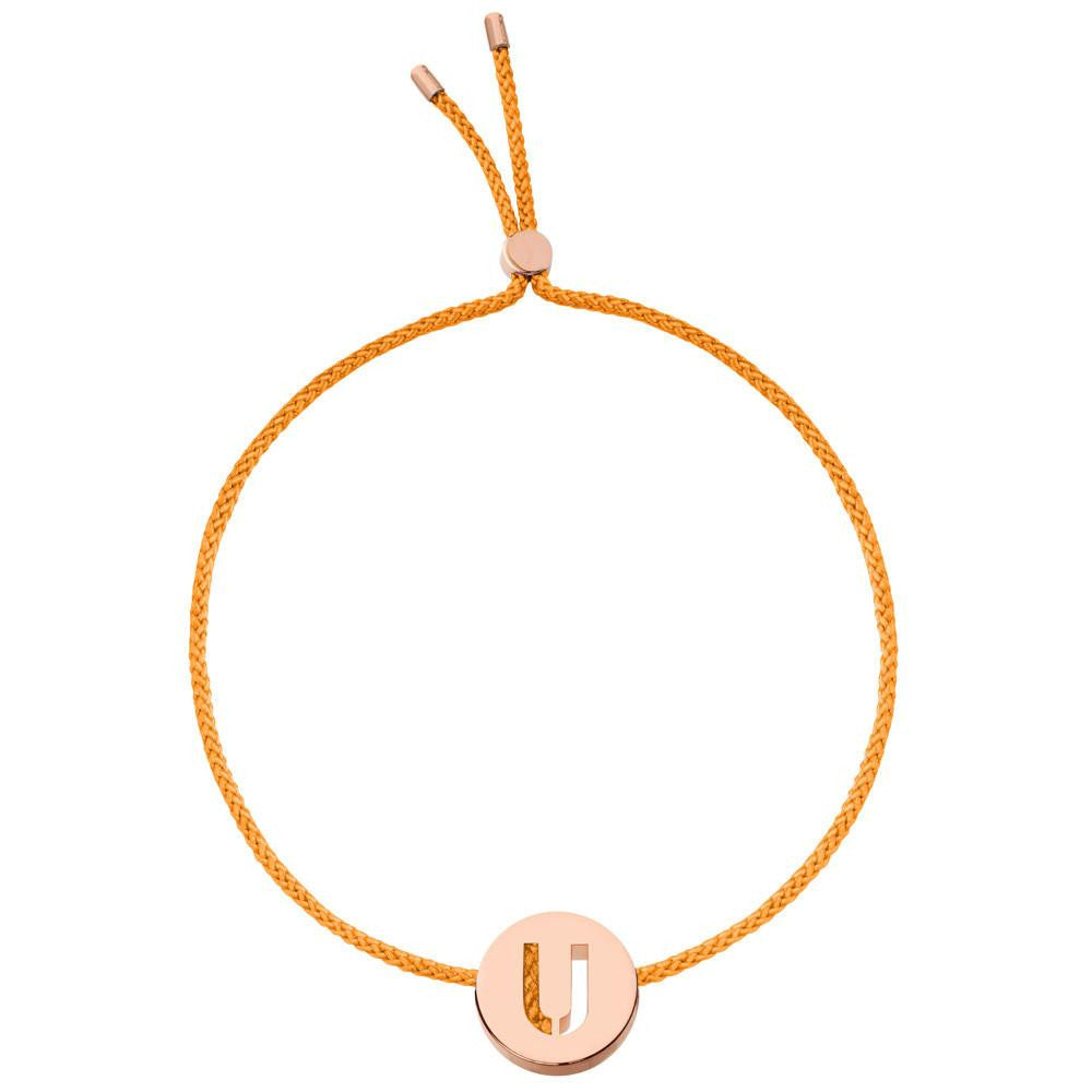 Ruifier ABC's U Cord Bracelet Orange Rose Gold