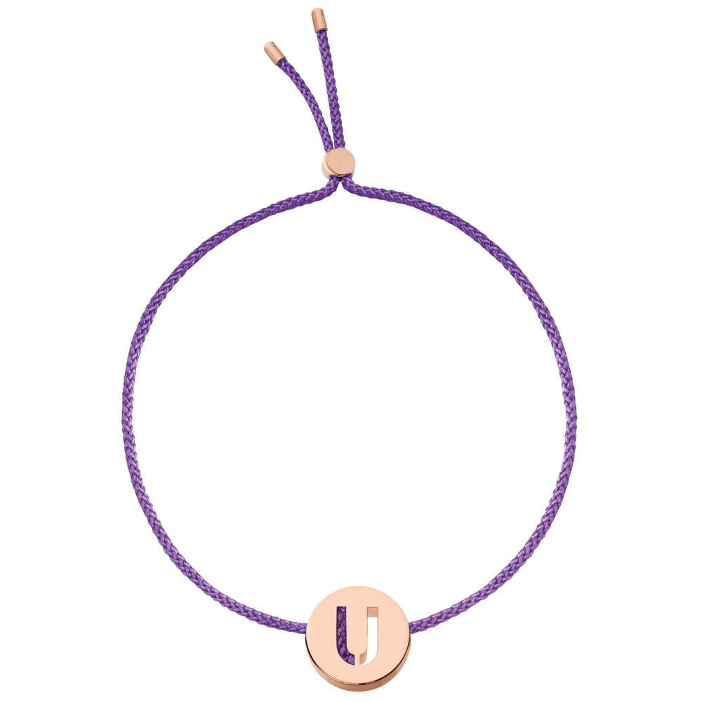 Ruifier ABC's U Cord Bracelet Purple Rose Gold