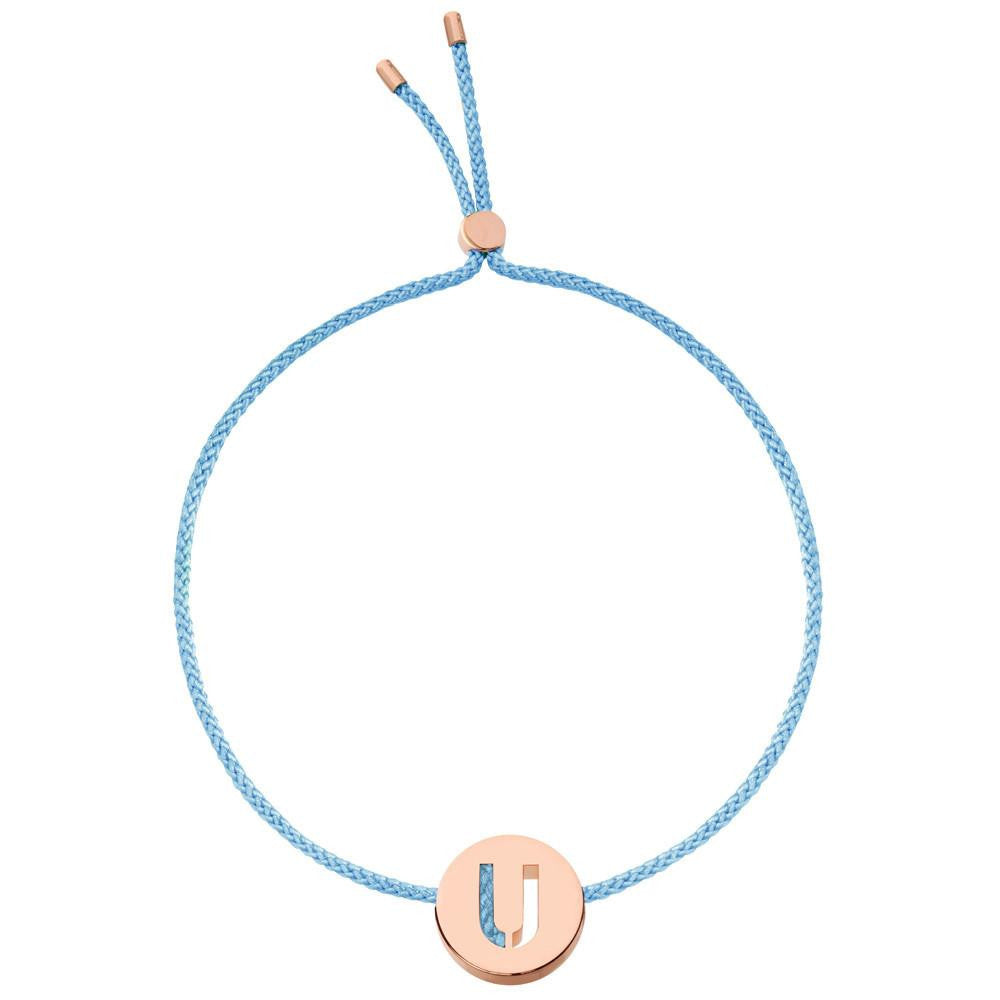 Ruifier ABC's U Cord Bracelet Sky Blue Rose Gold