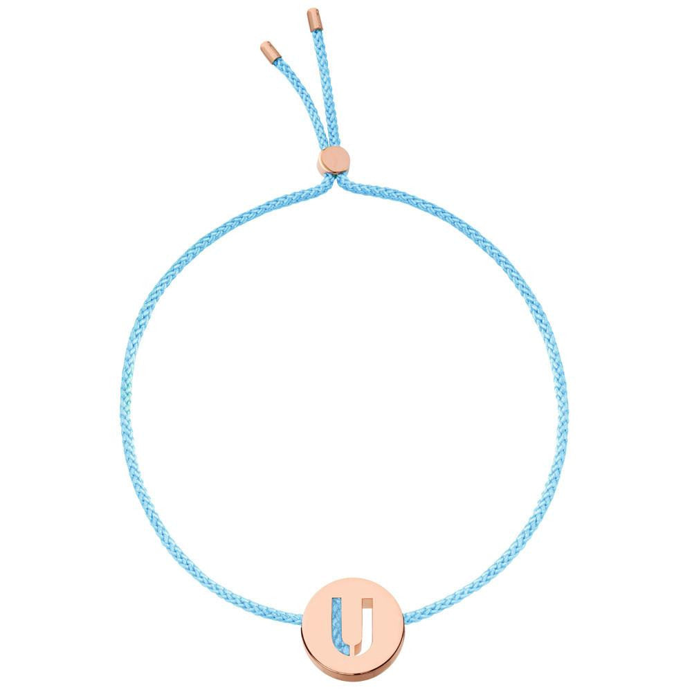Ruifier ABC's U Cord Bracelet Turquoise Rose Gold