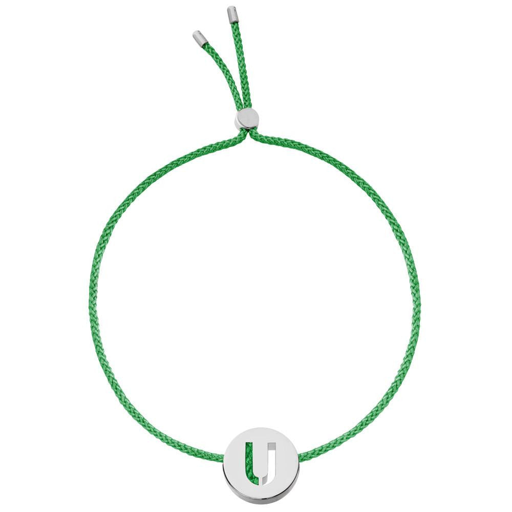 Ruifier ABC's U Cord Bracelet Green Sterling Silver