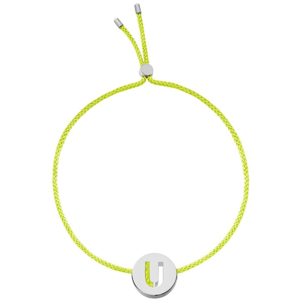 Ruifier ABC's U Cord Bracelet Lime Green Sterling Silver