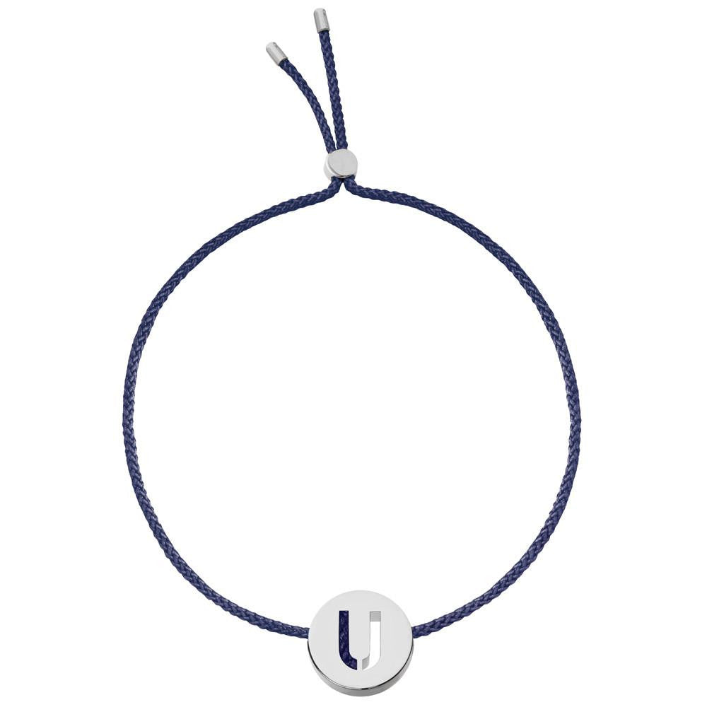 Ruifier ABC's U Cord Bracelet Navy Sterling Silver