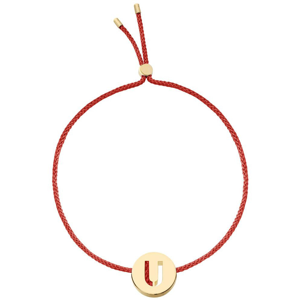 Ruifier ABC's U Cord Bracelet Burnt Umber Yellow Gold