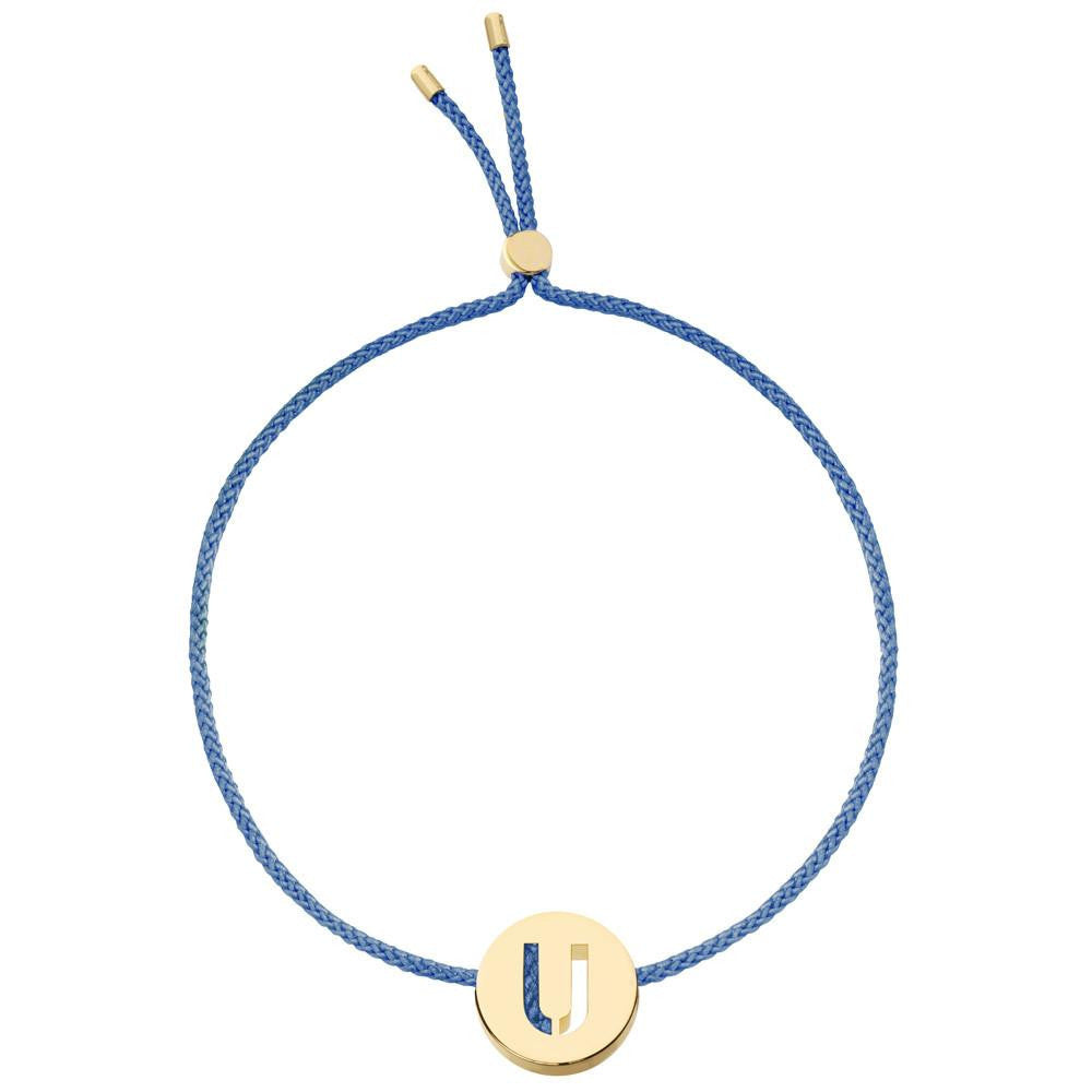 Ruifier ABC's U Cord Bracelet Dusky Blue Yellow Gold