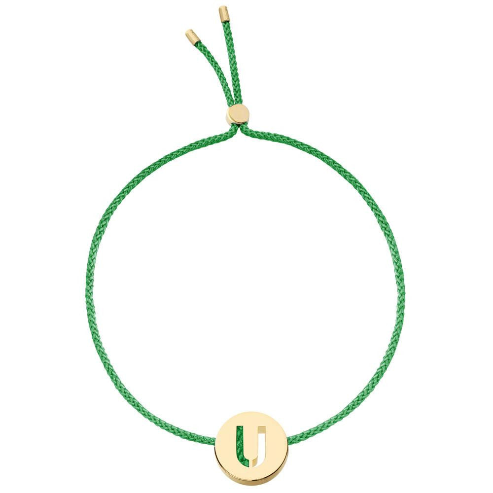 Ruifier ABC's U Cord Bracelet Green Yellow Gold
