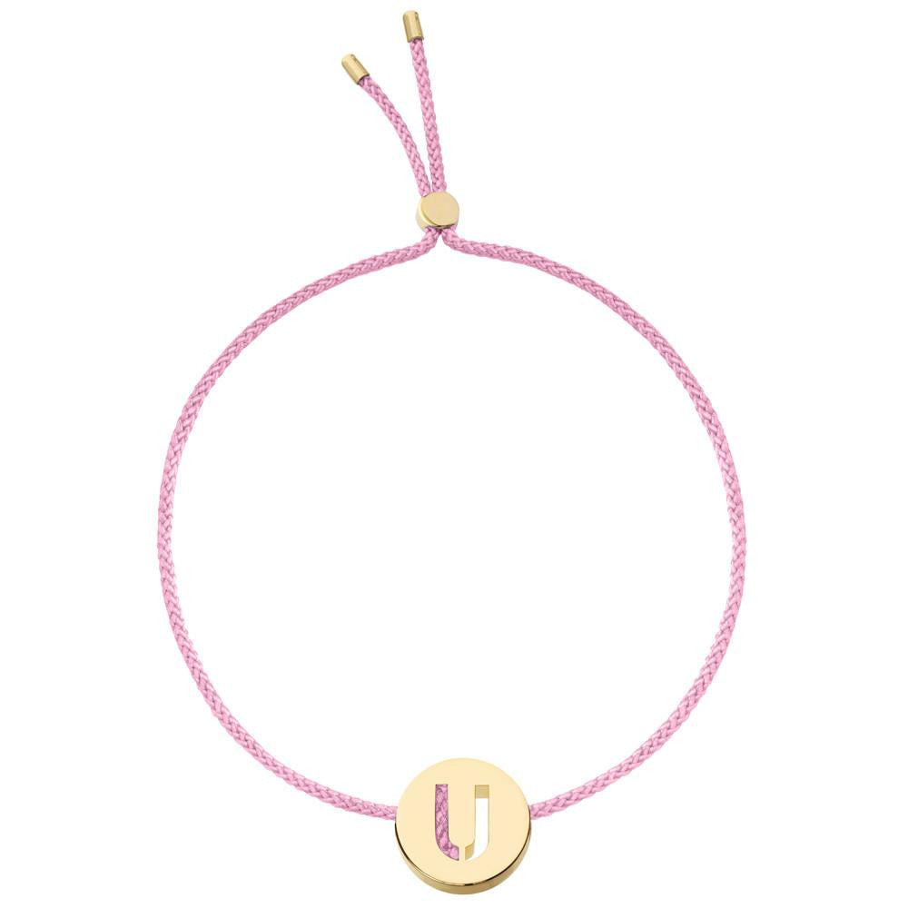 Ruifier ABC's U Cord Bracelet Rose Pink Yellow Gold