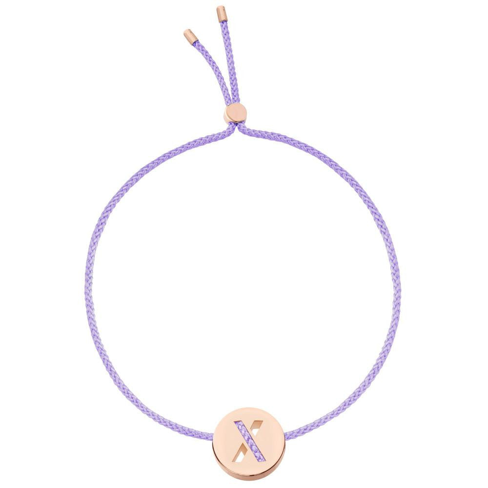 Ruifier ABC's X Cord Bracelet Lilac Rose Gold