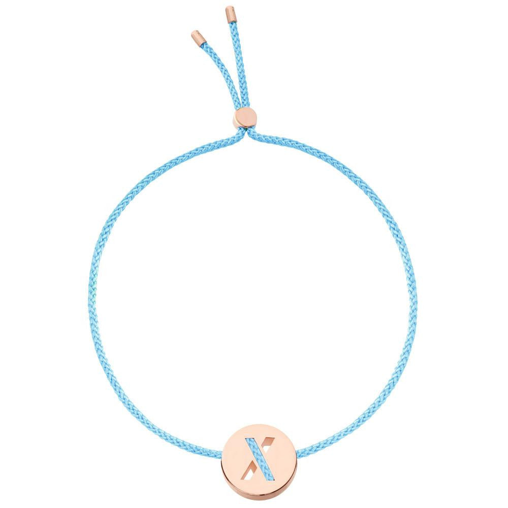 Ruifier ABC's X Cord Bracelet Turquoise Rose Gold