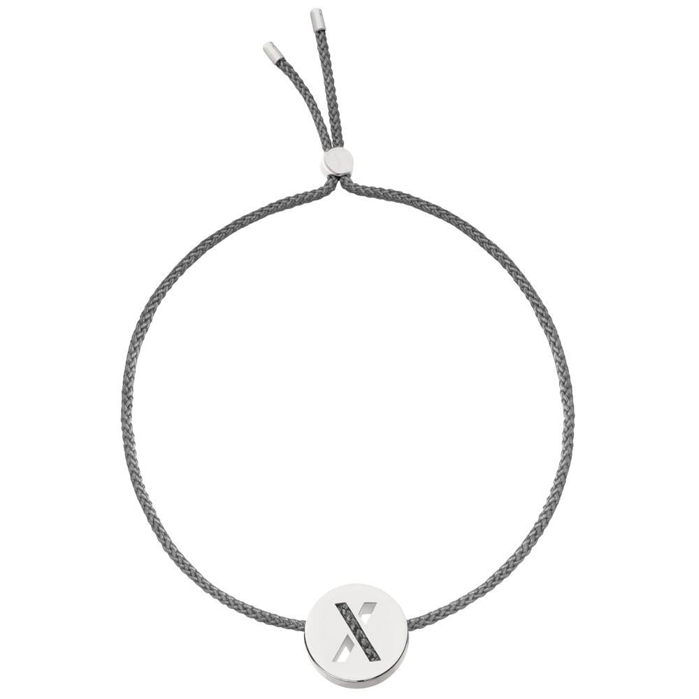 Ruifier ABC's X Cord Bracelet Dark Grey Sterling Silver