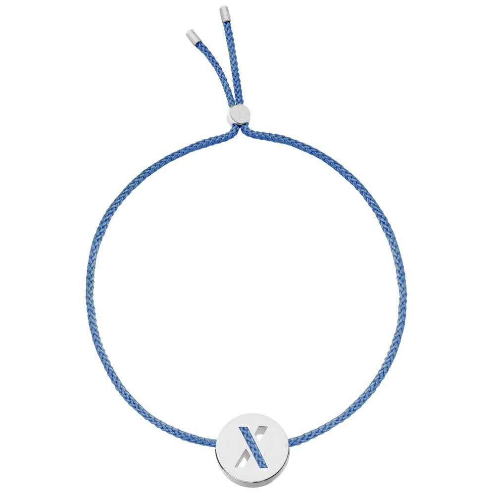 Ruifier ABC's X Cord Bracelet Dusky Blue Sterling Silver