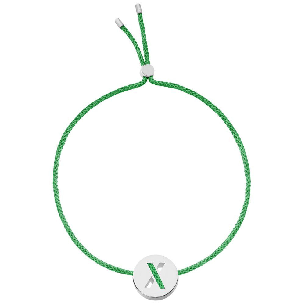 Ruifier ABC's X Cord Bracelet Green Sterling Silver