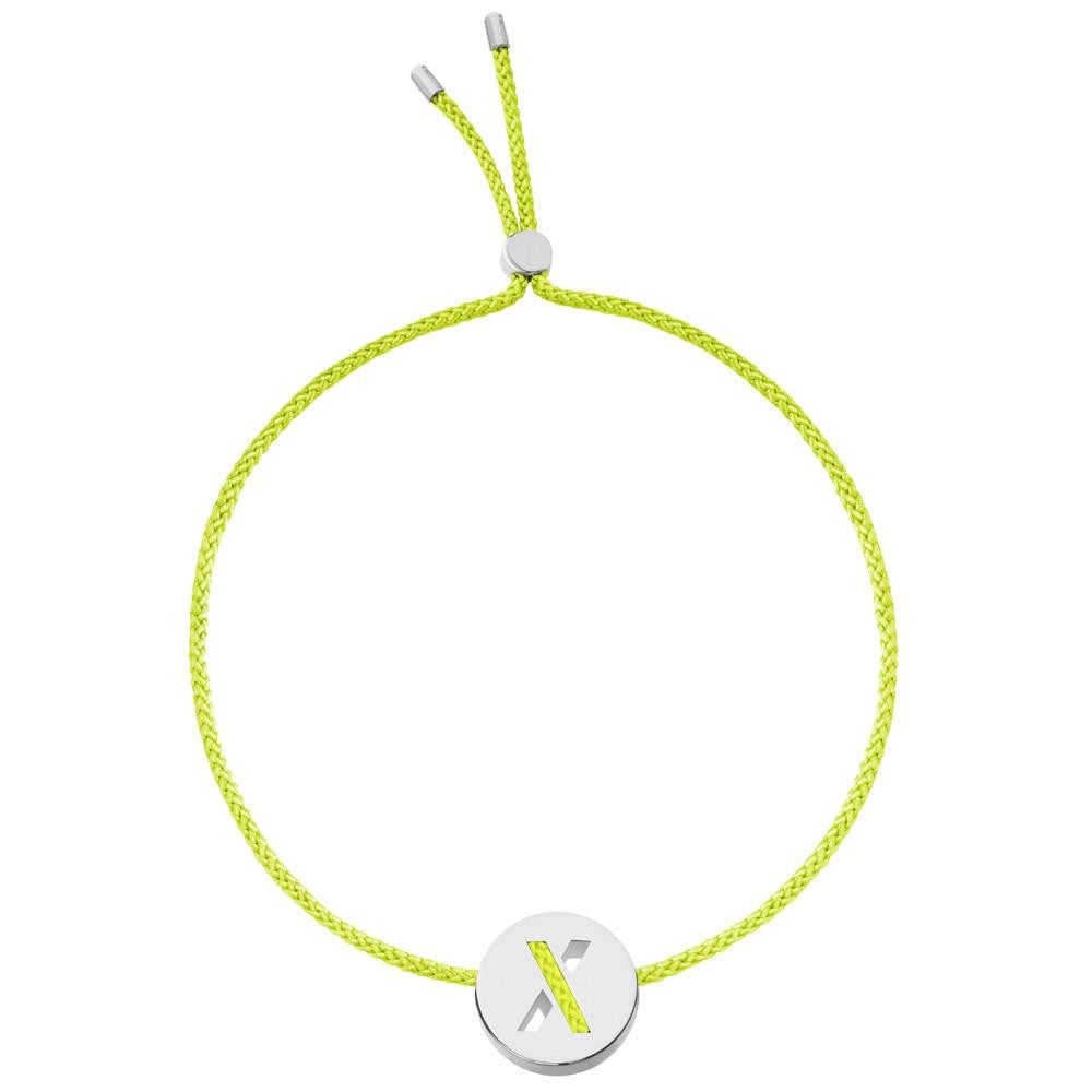 Ruifier ABC's X Cord Bracelet Lime Green Sterling Silver