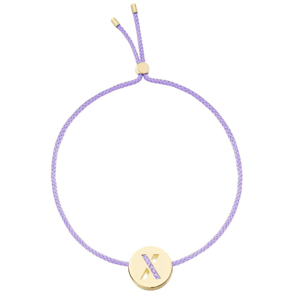 Ruifier ABC's X Cord Bracelet Lilac Yellow Gold