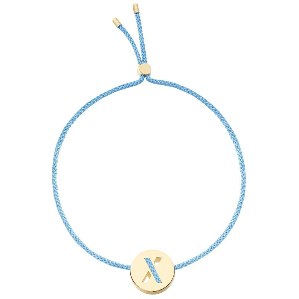 Ruifier ABC's X Cord Bracelet Sky Blue Yellow Gold