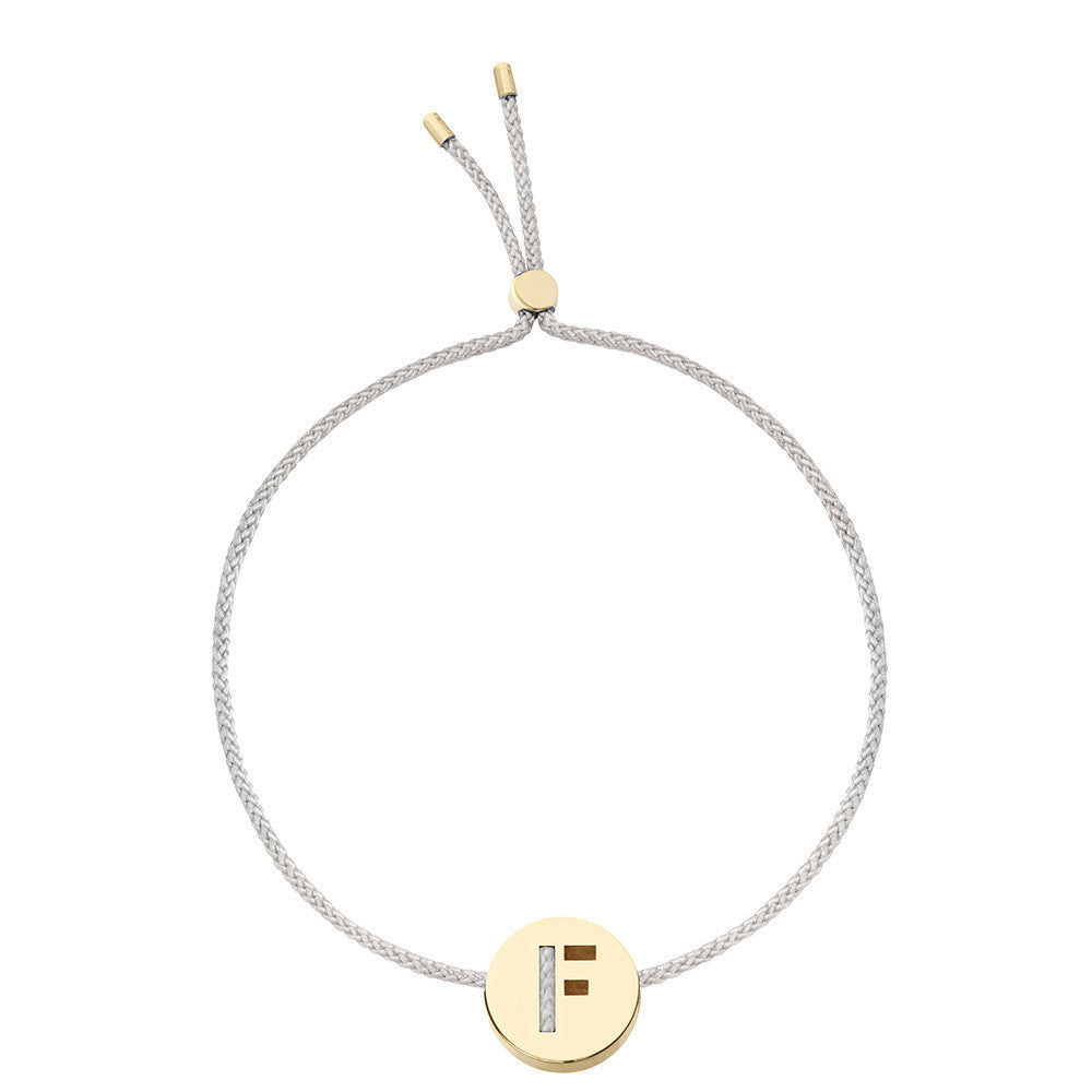 Ruifier ABC's F Cord Bracelet Light Grey Yellow Gold
