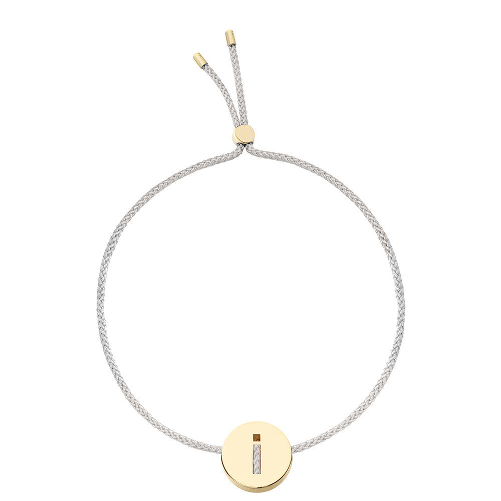 Ruifier ABC's I Cord Bracelet Light Grey Yellow Gold