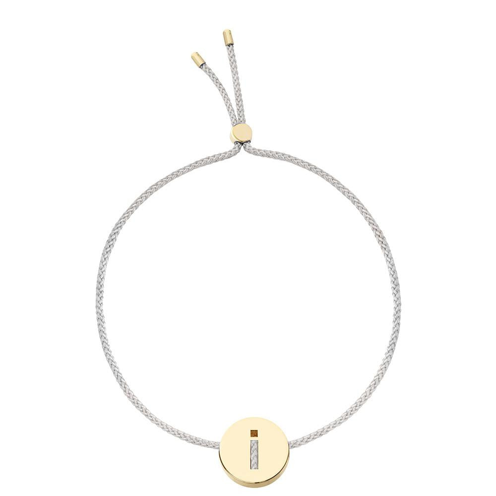 Ruifier ABC's I Cord Bracelet Light Grey Yellow Gold