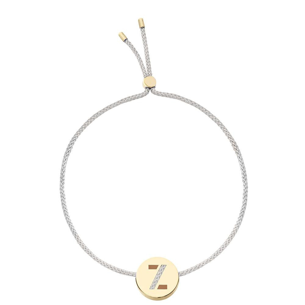 Ruifier ABC's Z Cord Bracelet Light Grey Yellow Gold