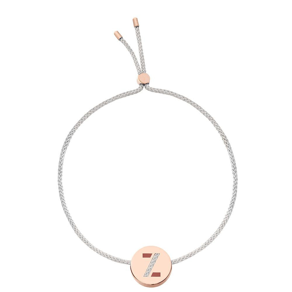 Ruifier ABC's Z Cord Bracelet Light Grey Rose Gold