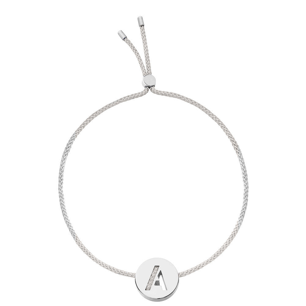 Ruifier ABC's A Cord Bracelet Light Grey Sterling Silver