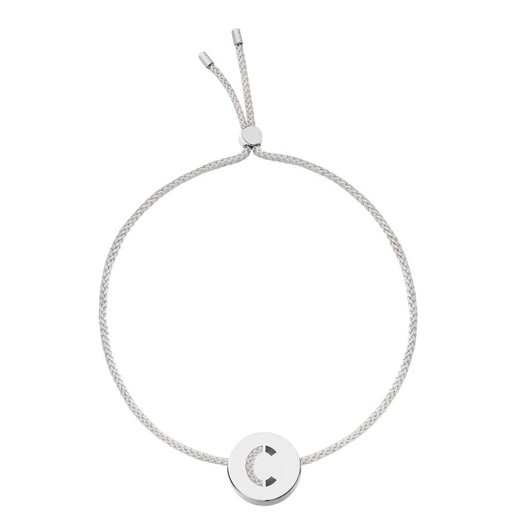 Ruifier ABC's C Cord Bracelet Light Grey Sterling Silver
