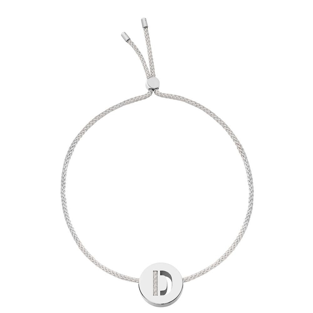 Ruifier ABC's D Cord Bracelet Light Grey Sterling Silver