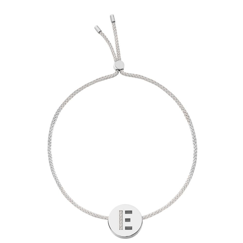Ruifier ABC's E Cord Bracelet Light Grey Sterling Silver