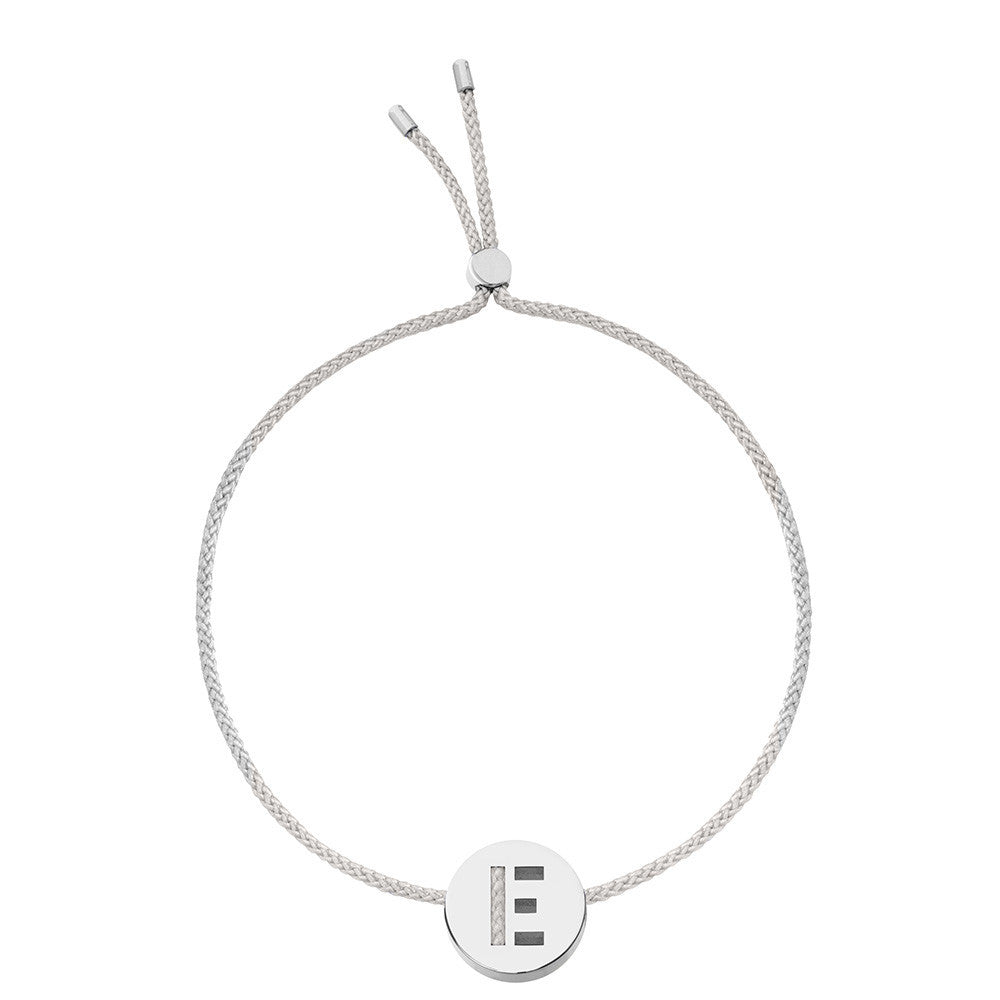 Ruifier ABC's E Cord Bracelet Light Grey Sterling Silver