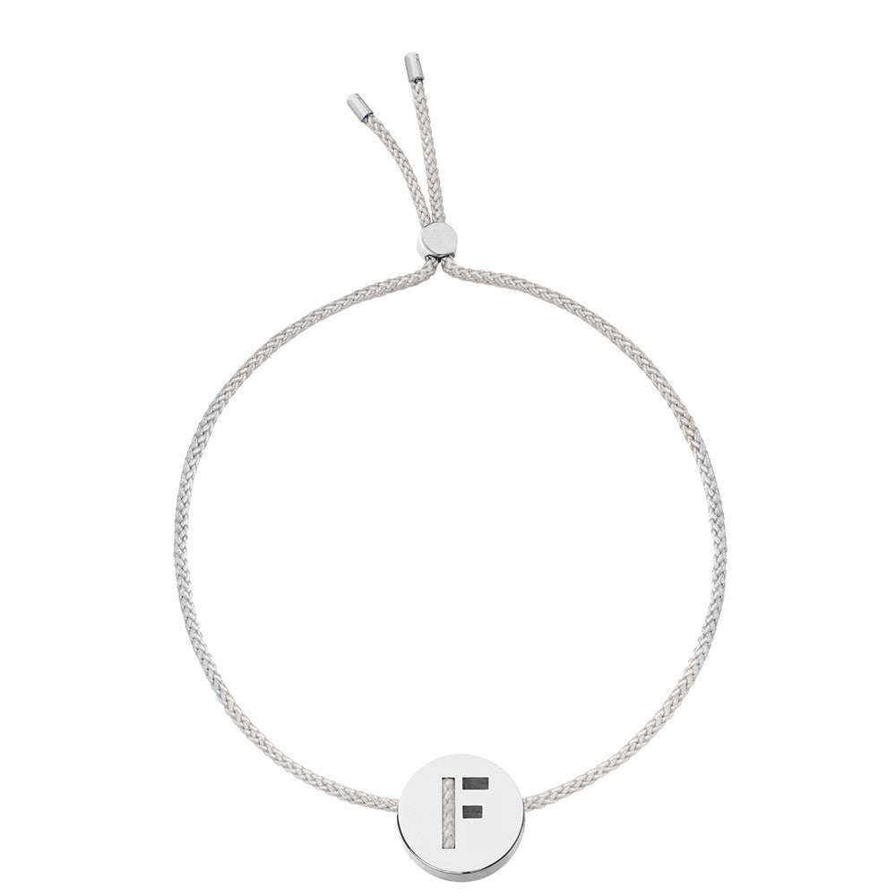Ruifier ABC's F Cord Bracelet Light Grey Sterling Silver
