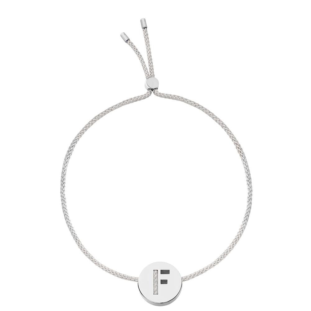 Ruifier ABC's F Cord Bracelet Light Grey Sterling Silver