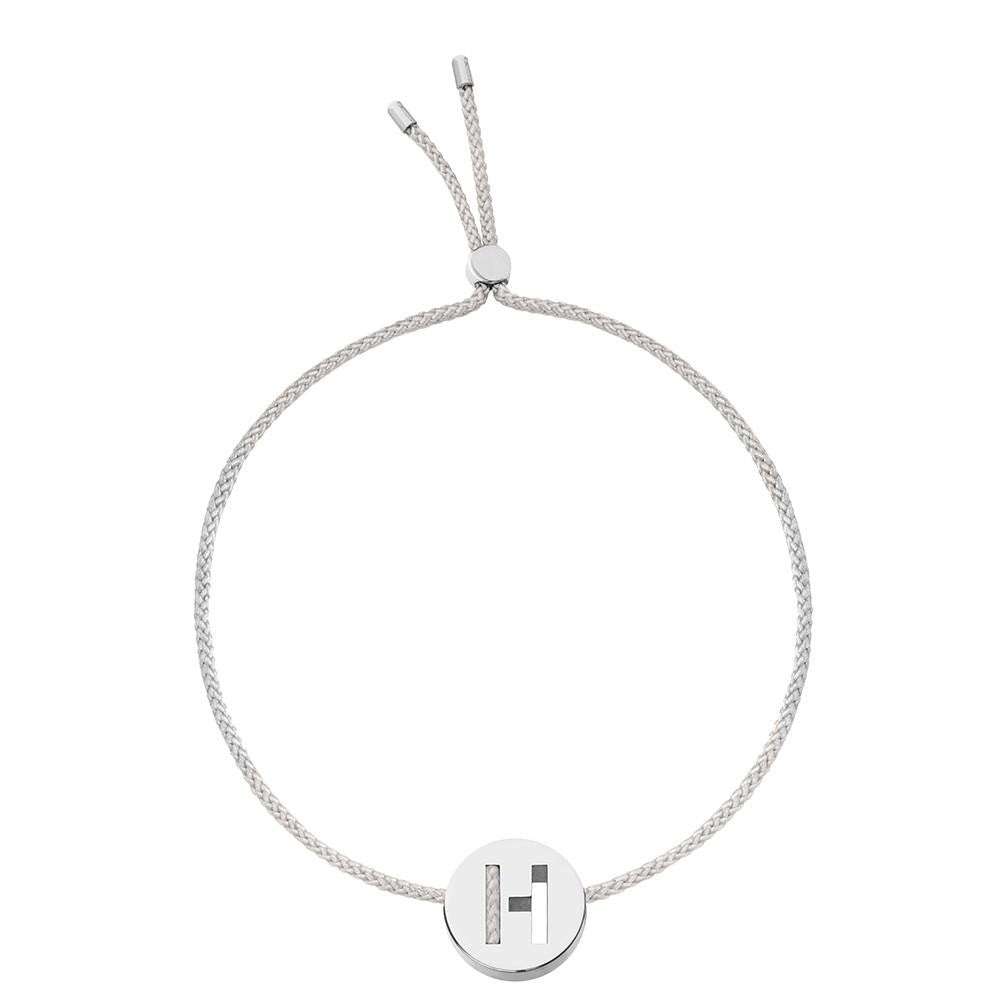 Ruifier ABC's H Cord Bracelet Light Grey Sterling Silver