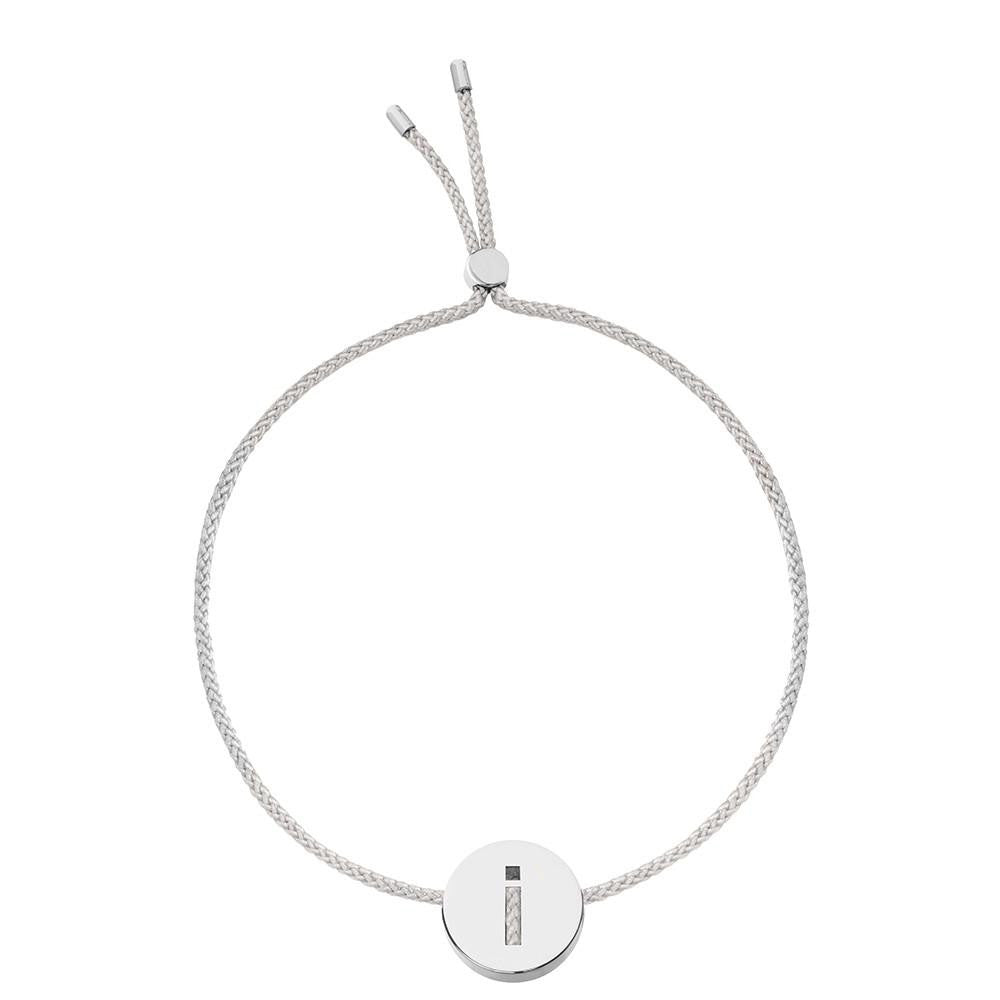 Ruifier ABC's I Cord Bracelet Light Grey Sterling Silver